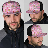 Pink Palaka Hawaii Mele Kalikimaka Mesh Trucker Cap Ohia Lehua Shell Leis Funny Gingerbread Santa LT14 - Polynesian Pride