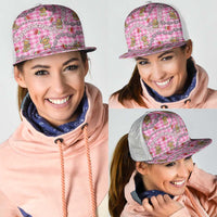 Pink Palaka Hawaii Mele Kalikimaka Mesh Trucker Cap Ohia Lehua Shell Leis Funny Gingerbread Santa LT14 - Polynesian Pride