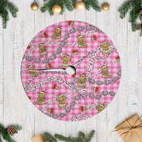 Pink Palaka Hawaii Mele Kalikimaka Tree Skirt Ohia Lehua Shell Leis Funny Gingerbread Santa LT14 Casual Pink - Polynesian Pride