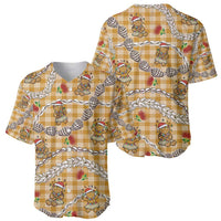 Gold Palaka Hawaii Mele Kalikimaka Baseball Jersey Ohia Lehua Shell Leis Funny Gingerbread Santa LT14 - Polynesian Pride