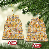 Gold Palaka Hawaii Mele Kalikimaka Ceramic Ornament Ohia Lehua Shell Leis Funny Gingerbread Santa - Polynesian Pride