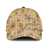 Gold Palaka Hawaii Mele Kalikimaka Classic Cap Ohia Lehua Shell Leis Funny Gingerbread Santa LT14 Universal Fit Gold - Polynesian Pride