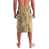 Gold Palaka Hawaii Mele Kalikimaka Lavalava Ohia Lehua Shell Leis Funny Gingerbread Santa - Polynesian Pride