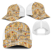 Gold Palaka Hawaii Mele Kalikimaka Mesh Trucker Cap Ohia Lehua Shell Leis Funny Gingerbread Santa LT14 - Polynesian Pride