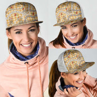 Gold Palaka Hawaii Mele Kalikimaka Mesh Trucker Cap Ohia Lehua Shell Leis Funny Gingerbread Santa LT14 - Polynesian Pride