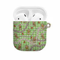 Green Palaka Hawaii Mele Kalikimaka AirPods Case Ohia Lehua Shell Leis Funny Gingerbread Santa LT14 Green - Polynesian Pride