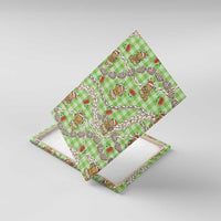 Green Palaka Hawaii Mele Kalikimaka Canvas Wall Art Ohia Lehua Shell Leis Funny Gingerbread Santa LT14 With Frame Green - Polynesian Pride