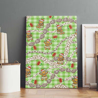 Green Palaka Hawaii Mele Kalikimaka Canvas Wall Art Ohia Lehua Shell Leis Funny Gingerbread Santa LT14 - Polynesian Pride
