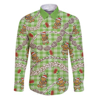 Green Palaka Hawaii Mele Kalikimaka Family Matching Summer Maxi Dress and Hawaiian Shirt Ohia Lehua Shell Leis Funny Gingerbread Santa - Polynesian Pride
