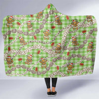 Green Palaka Hawaii Mele Kalikimaka Hooded Blanket Ohia Lehua Shell Leis Funny Gingerbread Santa LT14 One Size Green - Polynesian Pride