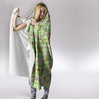 Green Palaka Hawaii Mele Kalikimaka Hooded Blanket Ohia Lehua Shell Leis Funny Gingerbread Santa LT14 - Polynesian Pride