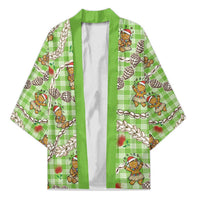 Green Palaka Hawaii Mele Kalikimaka Kimono Ohia Lehua Shell Leis Funny Gingerbread Santa - Polynesian Pride