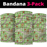 Green Palaka Hawaii Mele Kalikimaka Neck Gaiter Ohia Lehua Shell Leis Funny Gingerbread Santa - Polynesian Pride