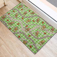 Green Palaka Hawaii Mele Kalikimaka Rubber Doormat Ohia Lehua Shell Leis Funny Gingerbread Santa LT14 - Polynesian Pride