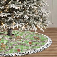 Green Palaka Hawaii Mele Kalikimaka Tree Skirt Ohia Lehua Shell Leis Funny Gingerbread Santa LT14 - Polynesian Pride