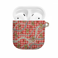 Red Palaka Hawaii Mele Kalikimaka AirPods Case Ohia Lehua Shell Leis Funny Gingerbread Santa LT14 Red - Polynesian Pride