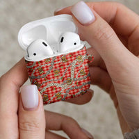 Red Palaka Hawaii Mele Kalikimaka AirPods Case Ohia Lehua Shell Leis Funny Gingerbread Santa LT14 - Polynesian Pride