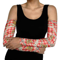 Red Palaka Hawaii Mele Kalikimaka Arm Sleeves Ohia Lehua Shell Leis Funny Gingerbread Santa LT14 - Polynesian Pride