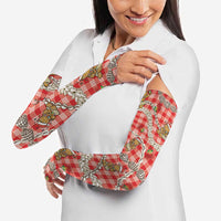 Red Palaka Hawaii Mele Kalikimaka Arm Sleeves Ohia Lehua Shell Leis Funny Gingerbread Santa LT14 - Polynesian Pride