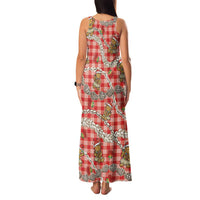 Red Palaka Hawaii Mele Kalikimaka Family Matching Tank Maxi Dress and Hawaiian Shirt Ohia Lehua Shell Leis Funny Gingerbread Santa - Polynesian Pride