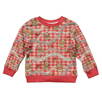 Red Palaka Hawaii Mele Kalikimaka Kid Ugly Christmas Sweater Ohia Lehua Shell Leis Funny Gingerbread Santa LT14 Kid Red - Polynesian Pride