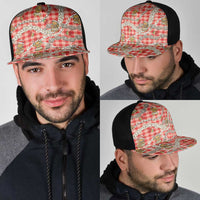 Red Palaka Hawaii Mele Kalikimaka Mesh Trucker Cap Ohia Lehua Shell Leis Funny Gingerbread Santa LT14 - Polynesian Pride