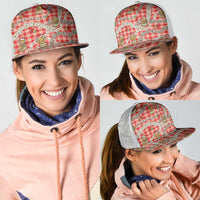Red Palaka Hawaii Mele Kalikimaka Mesh Trucker Cap Ohia Lehua Shell Leis Funny Gingerbread Santa LT14 - Polynesian Pride