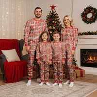 Red Palaka Hawaii Mele Kalikimaka Christmas Pajama Set Ohia Lehua Shell Leis Funny Gingerbread Santa LT14 - Polynesian Pride