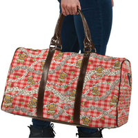 Red Palaka Hawaii Mele Kalikimaka Travel Bag Ohia Lehua Shell Leis Funny Gingerbread Santa LT14 - Polynesian Pride