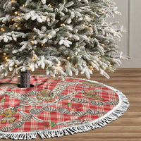 Red Palaka Hawaii Mele Kalikimaka Tree Skirt Ohia Lehua Shell Leis Funny Gingerbread Santa LT14 - Polynesian Pride