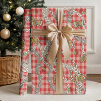Red Palaka Hawaii Mele Kalikimaka Wrapping Paper Ohia Lehua Shell Leis Funny Gingerbread Santa LT14 - Polynesian Pride