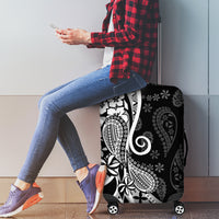 Black Polynesia Paisley Luggage Cover Polynesian With Tropical Flowers LT14 - Polynesian Pride