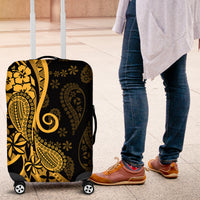 Gold Polynesia Paisley Luggage Cover Polynesian With Tropical Flowers LT14 Gold - Polynesian Pride