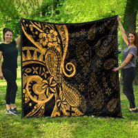 Gold Polynesia Paisley Quilt Polynesian With Tropical Flowers LT14 - Polynesian Pride