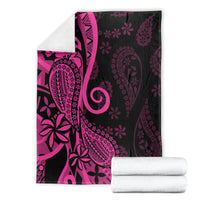 Pink Polynesia Paisley Blanket Polynesian With Tropical Flowers LT14 - Polynesian Pride