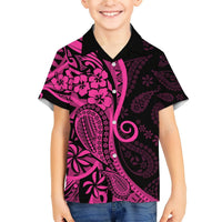 Pink Polynesia Paisley Hawaiian Shirt Polynesian With Tropical Flowers LT14 - Polynesian Pride