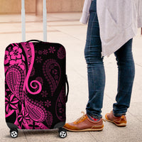 Pink Polynesia Paisley Luggage Cover Polynesian With Tropical Flowers LT14 Pink - Polynesian Pride