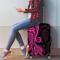 Pink Polynesia Paisley Luggage Cover Polynesian With Tropical Flowers LT14 - Polynesian Pride