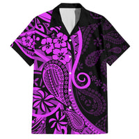 Polynesia Paisley Hawaiian Shirt Polynesian With Tropical Flowers - Purple LT14 Purple - Polynesian Pride