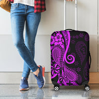 Polynesia Paisley Luggage Cover Polynesian With Tropical Flowers - Purple LT14 - Polynesian Pride