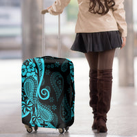 Polynesia Paisley Luggage Cover Polynesian With Tropical Flowers - Turquoise LT14 - Polynesian Pride