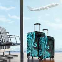 Polynesia Paisley Luggage Cover Polynesian With Tropical Flowers - Turquoise LT14 - Polynesian Pride