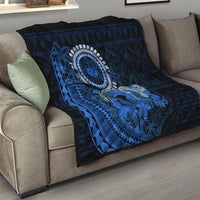 Talofa Samoa Quilt Samoan Kava Bowl Siapo Pattern - Blue LT14 - Polynesian Pride