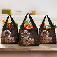 Talofa Samoa Grocery Bag Samoan Kava Bowl Siapo Pattern - Brown LT14 3-pack One Size Brown - Polynesian Pride
