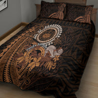 Talofa Samoa Quilt Bed Set Samoan Kava Bowl Siapo Pattern - Brown LT14 - Polynesian Pride