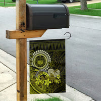 Lime Green Talofa Samoa Garden Flag Samoan Kava Bowl Siapo Pattern LT14 - Polynesian Pride