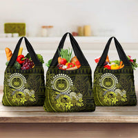 Lime Green Talofa Samoa Grocery Bag Samoan Kava Bowl Siapo Pattern LT14 3-pack One Size Lime Green - Polynesian Pride