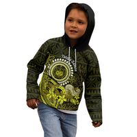 Lime Green Talofa Samoa Kid Hoodie Samoan Kava Bowl Siapo Pattern LT14 - Polynesian Pride