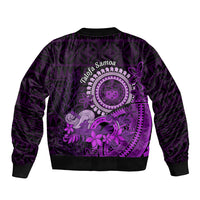 Purple Talofa Samoa Bomber Jacket Samoan Kava Bowl Siapo Pattern LT14 - Polynesian Pride
