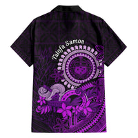 Purple Talofa Samoa Family Matching Puletasi Dress and Hawaiian Shirt Samoan Kava Bowl Siapo Pattern LT14 - Polynesian Pride